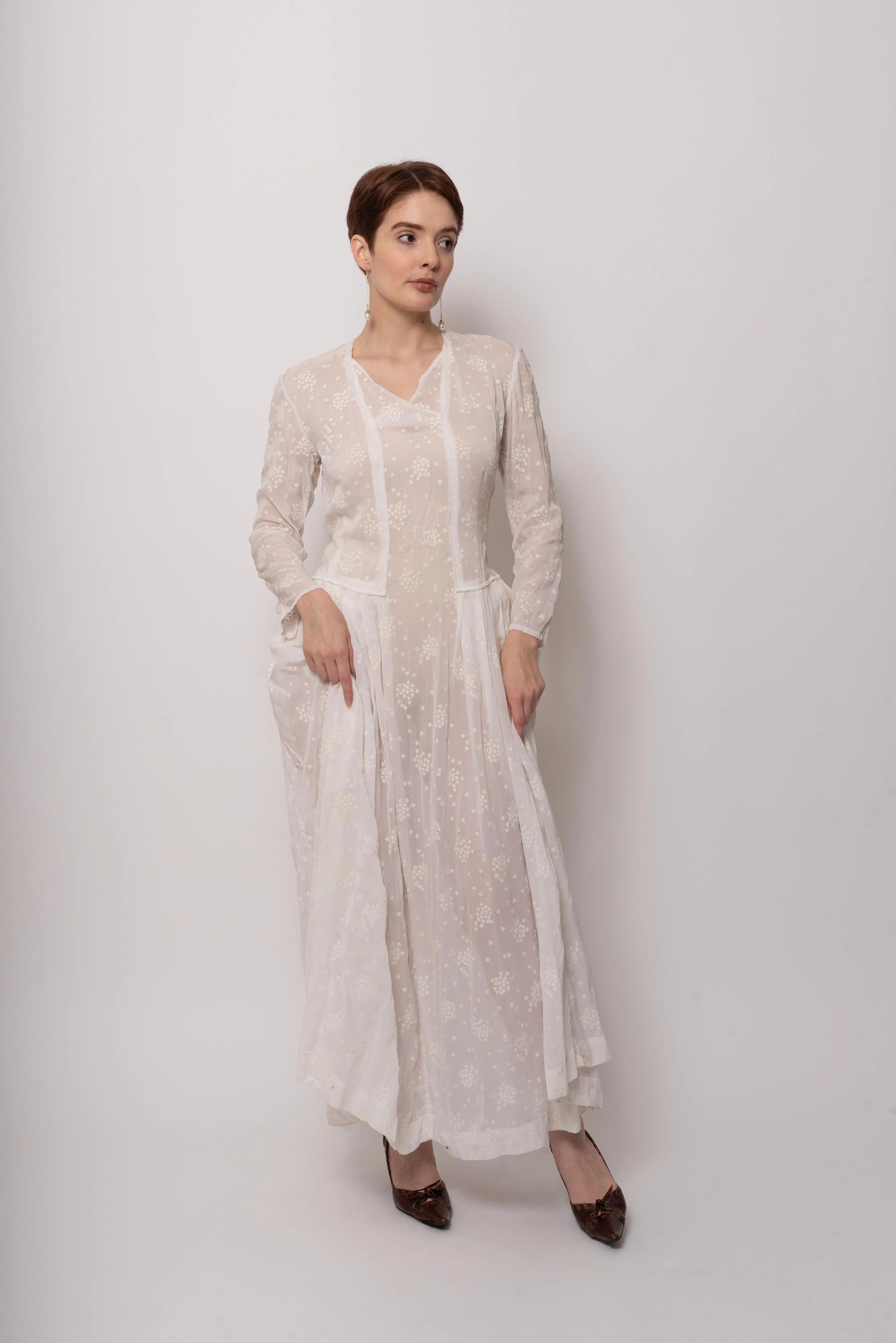 1930s Sheer Organza Weeding Gown