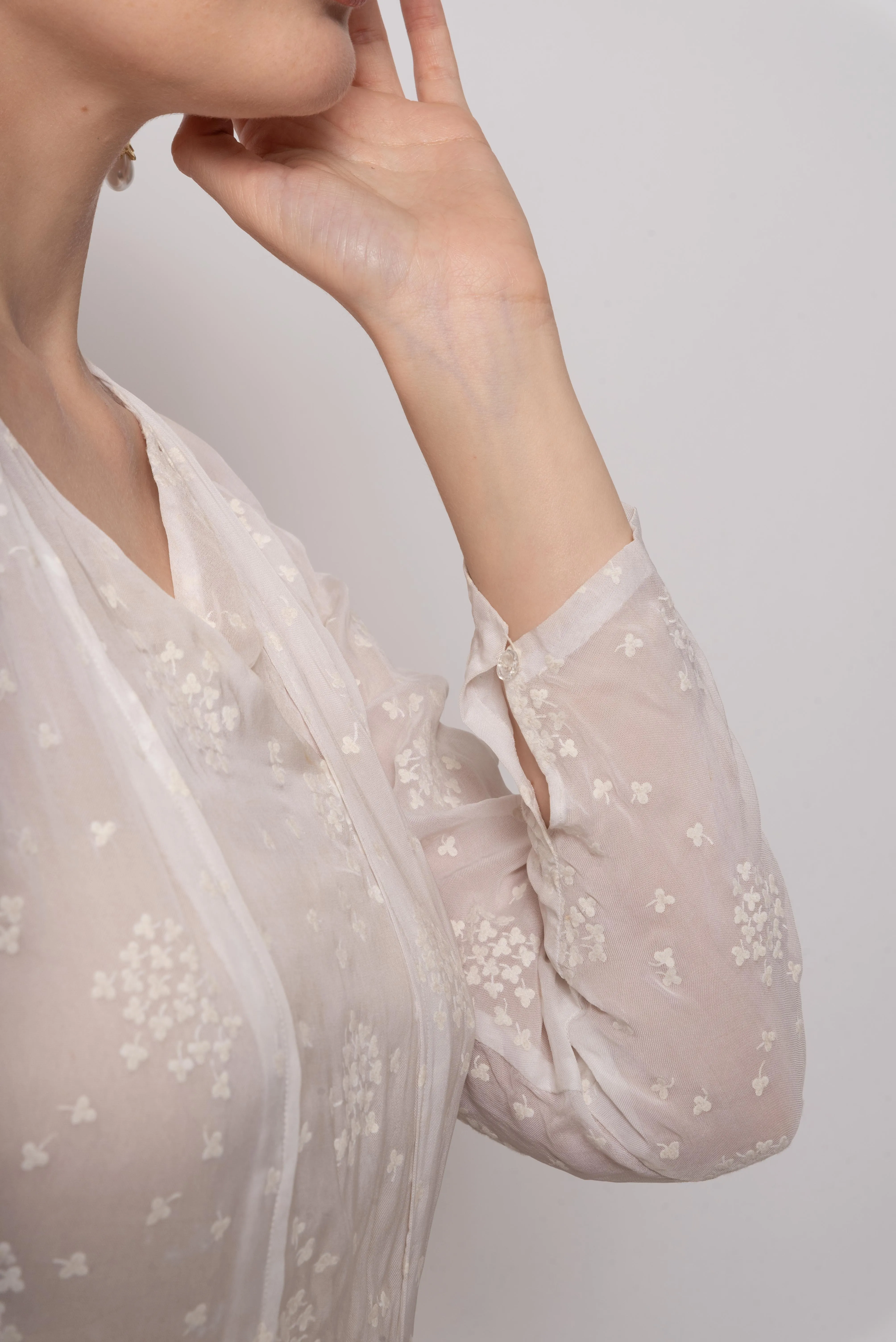1930s Sheer Organza Weeding Gown