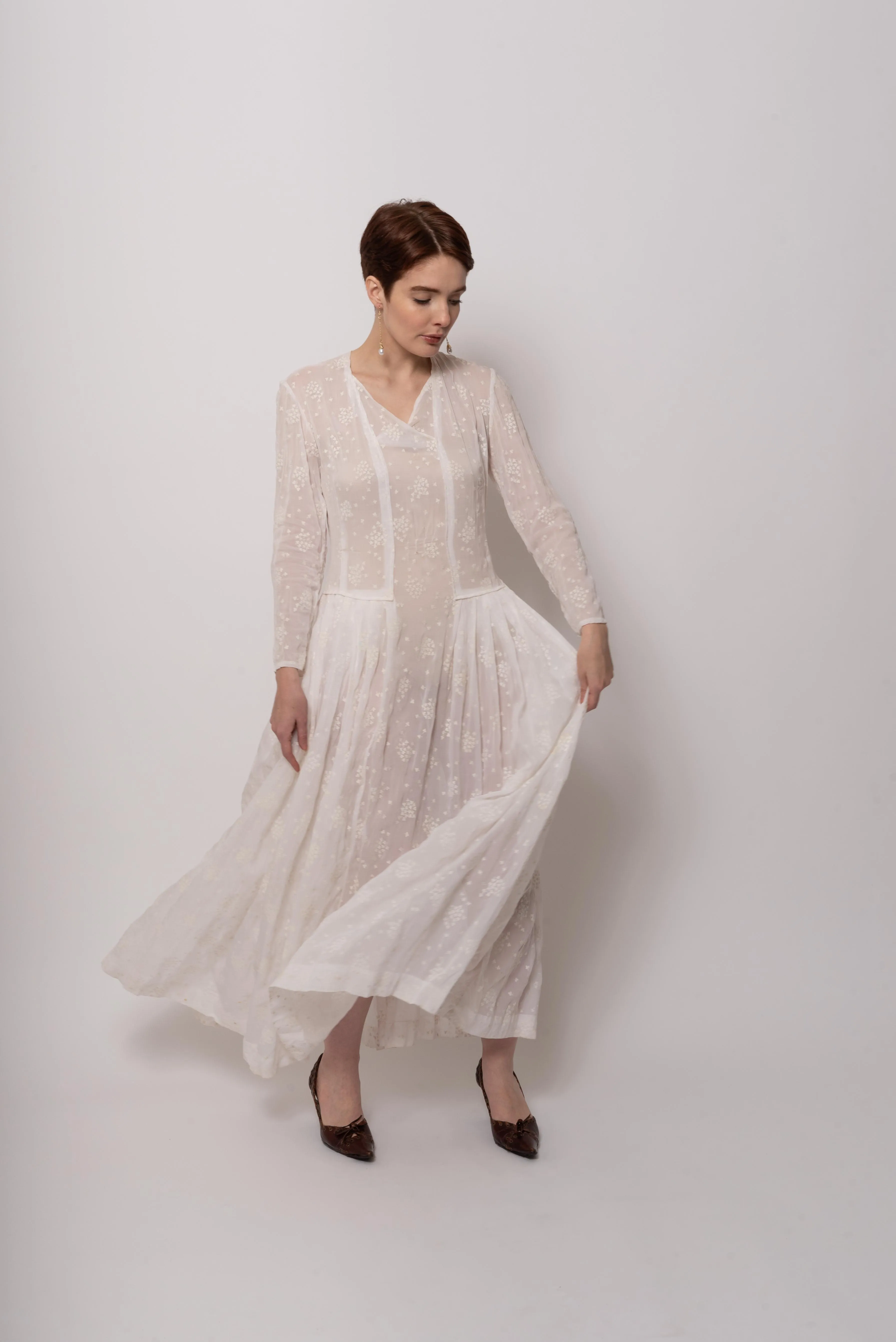1930s Sheer Organza Weeding Gown