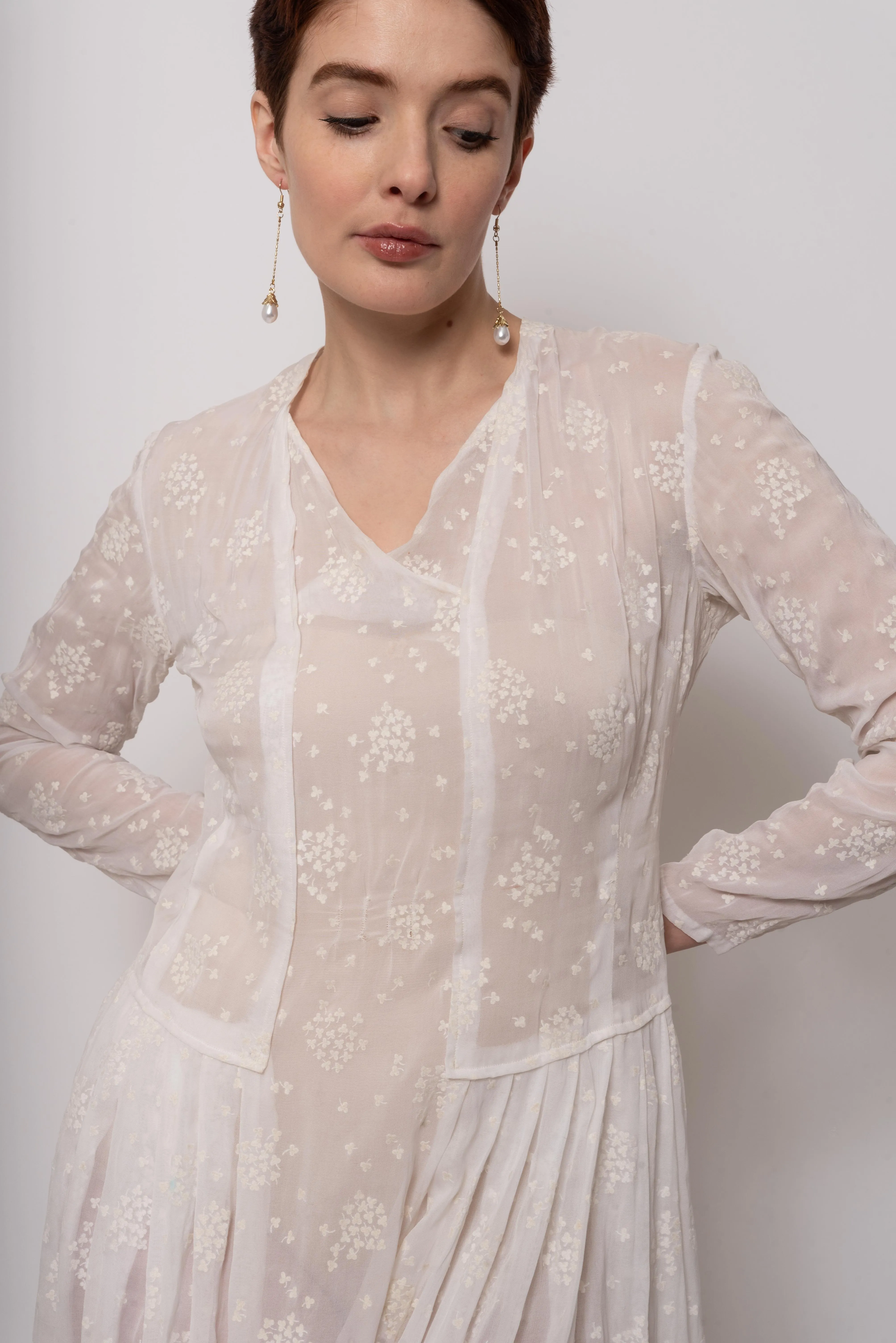 1930s Sheer Organza Weeding Gown