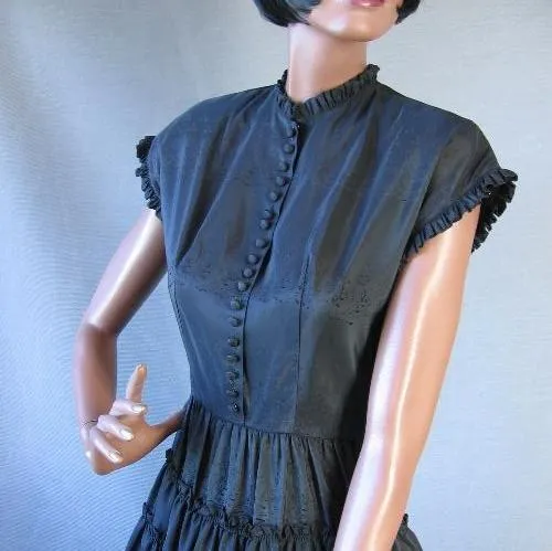 50s Women's Dress Vintage New Look Cocktail Party Full Skirt Taffeta Small to Medium  Young Hollywood VFG