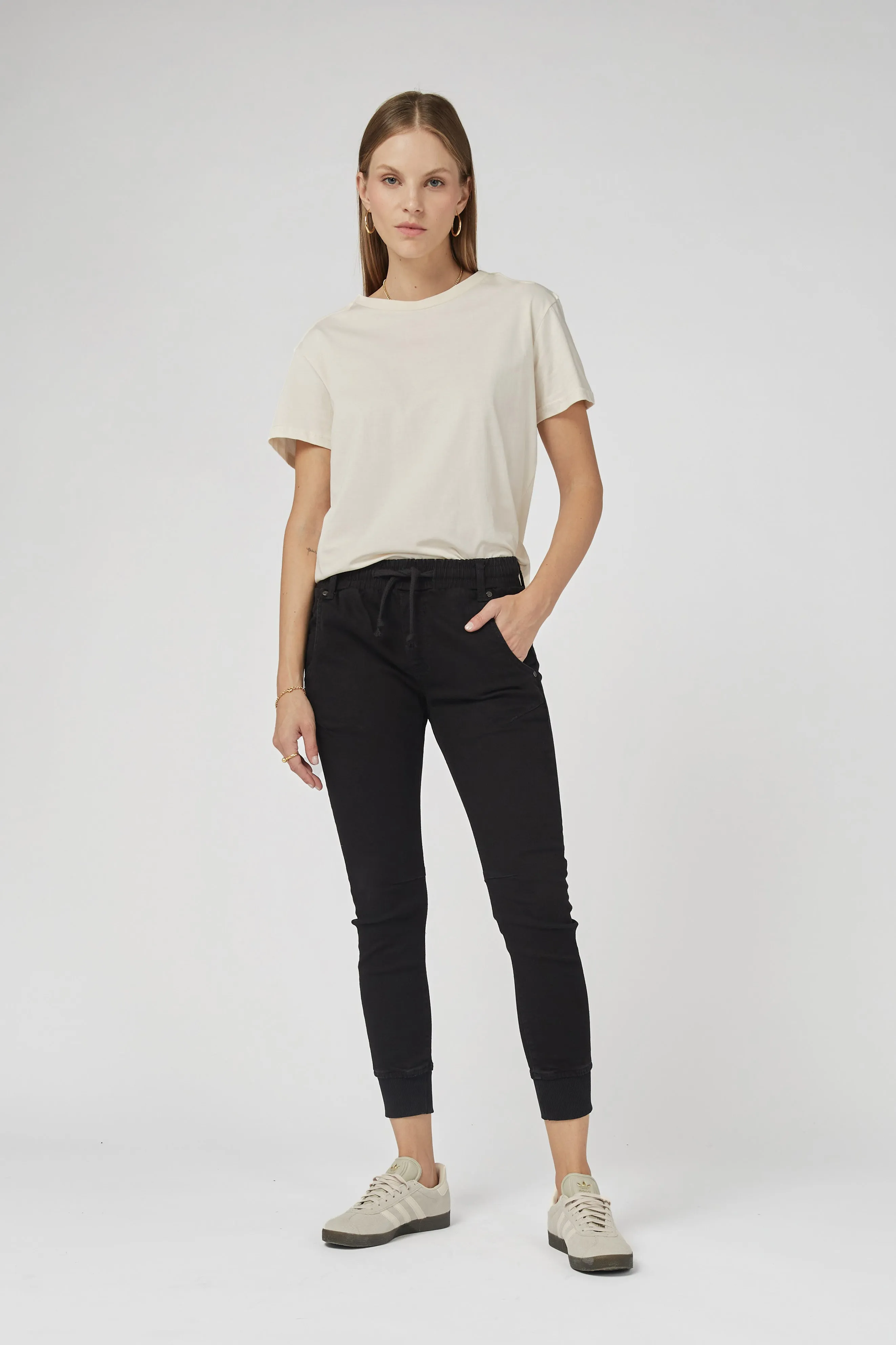 Active Black Cuffed Jeans