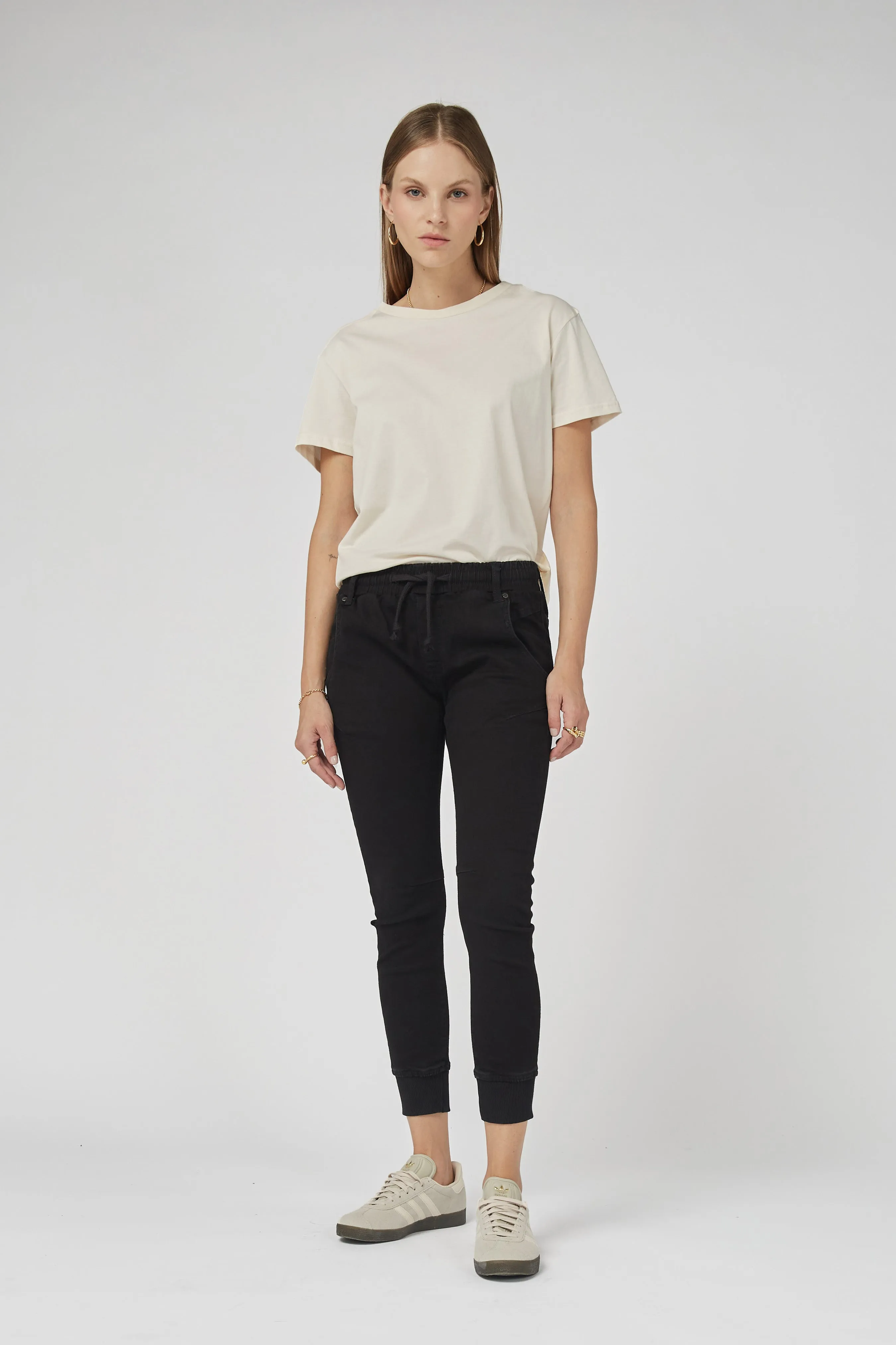 Active Black Cuffed Jeans