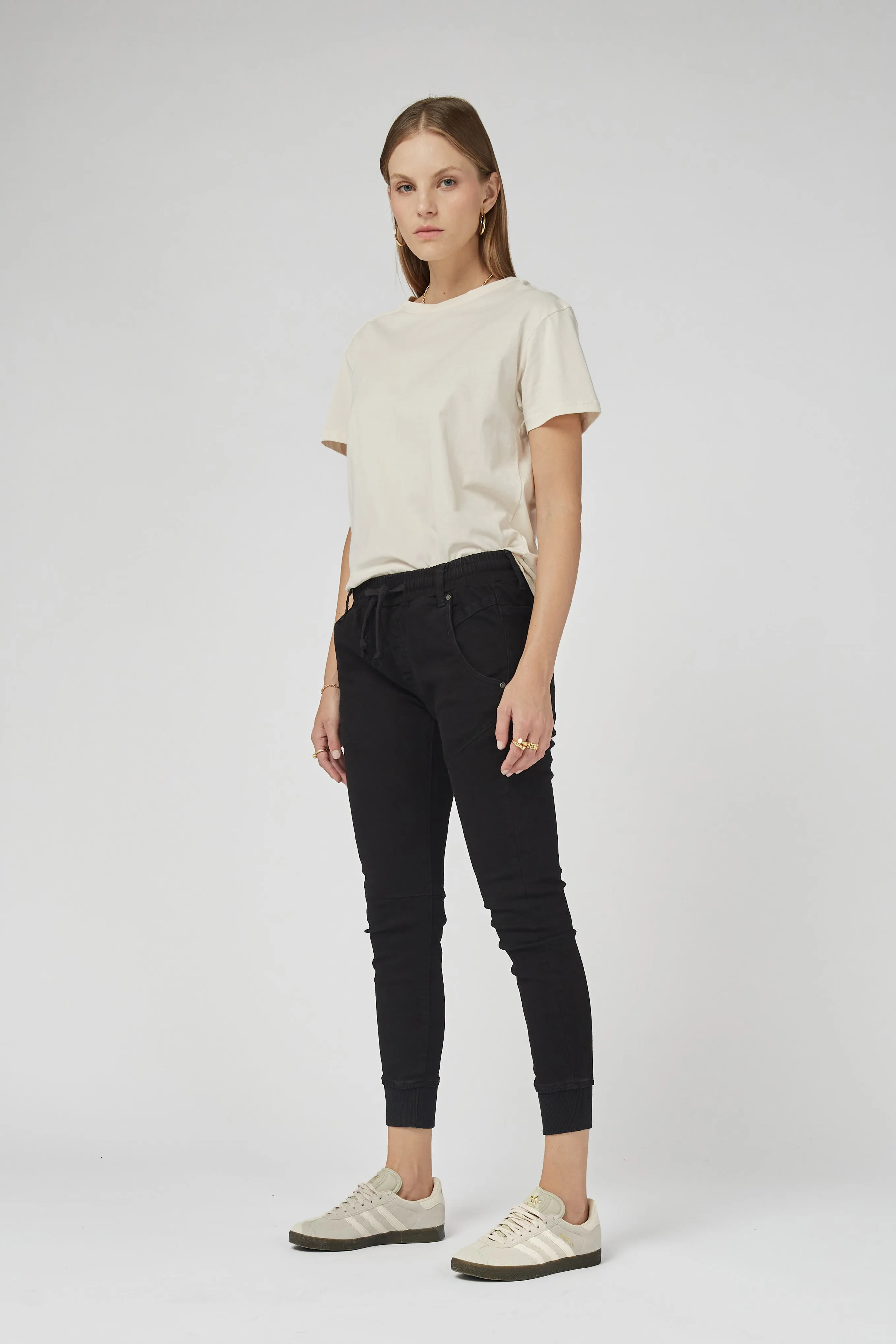 Active Black Cuffed Jeans