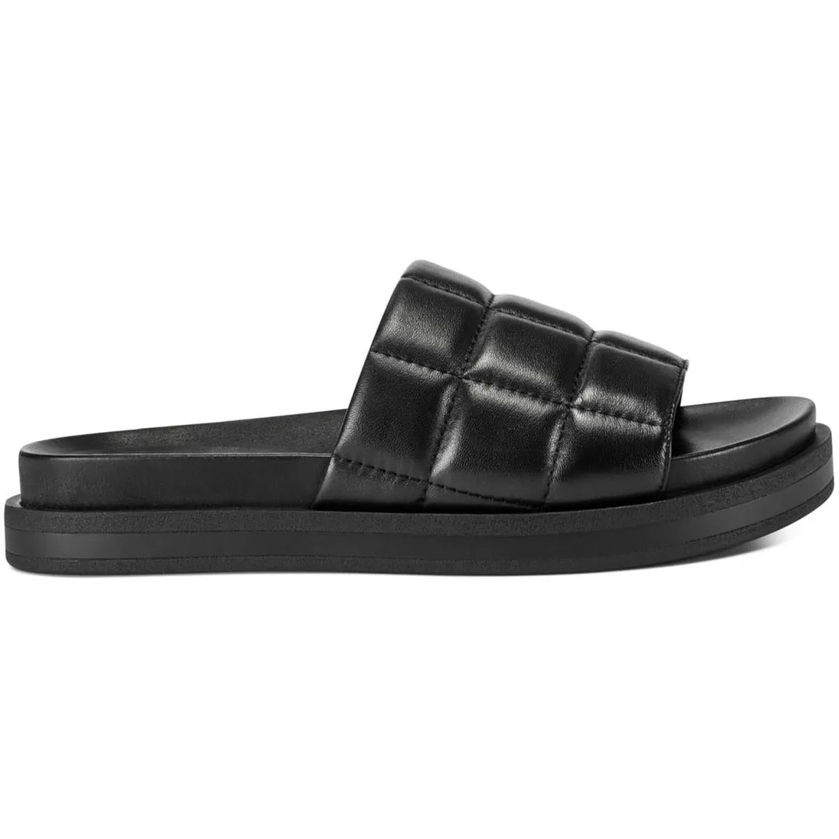 Aerosoles Womens Leila Faux Leather Quilted Slide Sandals