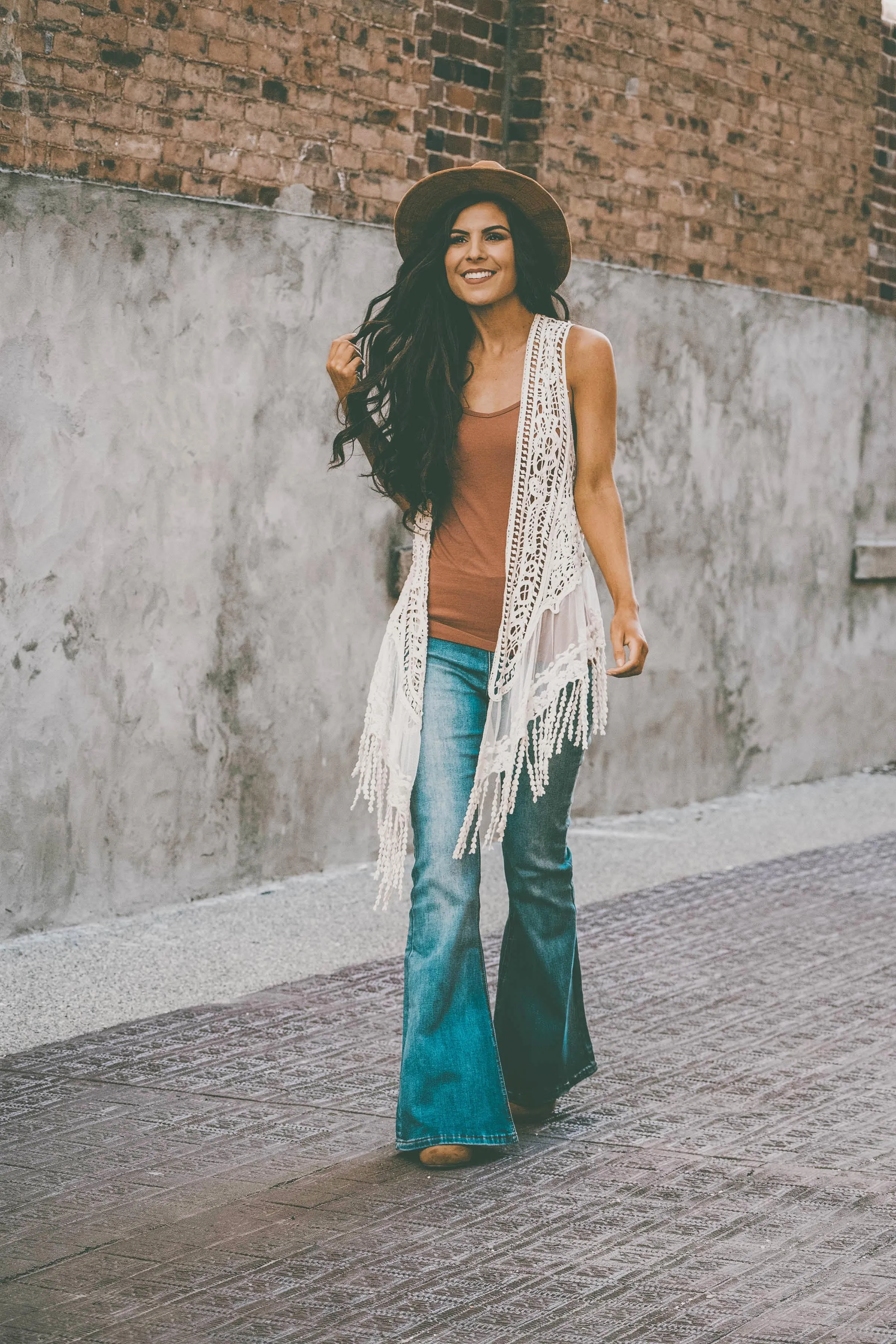 Amara Bohemian Crochet Lace Fringe Vest