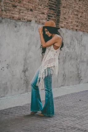Amara Bohemian Crochet Lace Fringe Vest