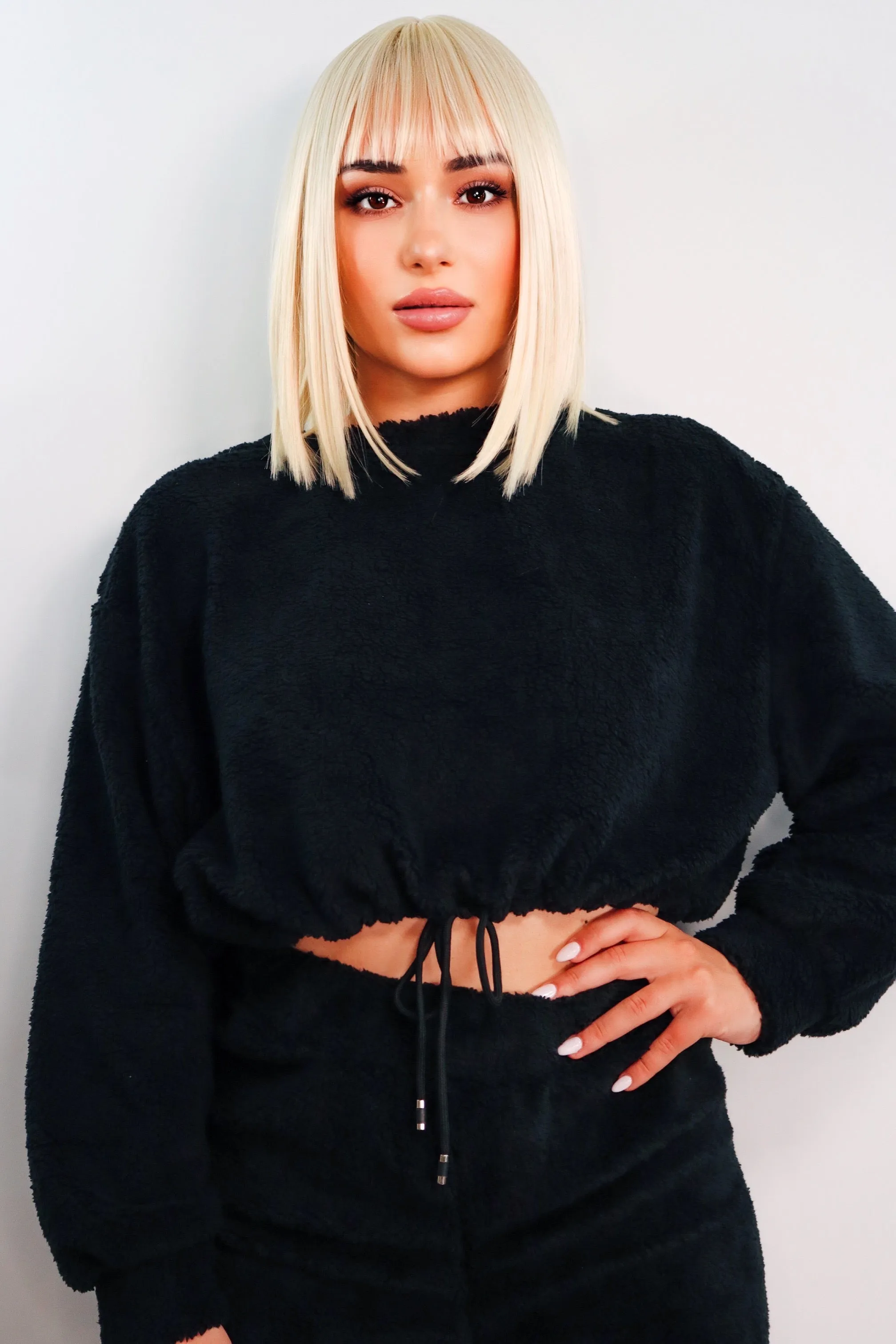 Angie’s Cozy Teddy Lounge Joggers Set (Black)