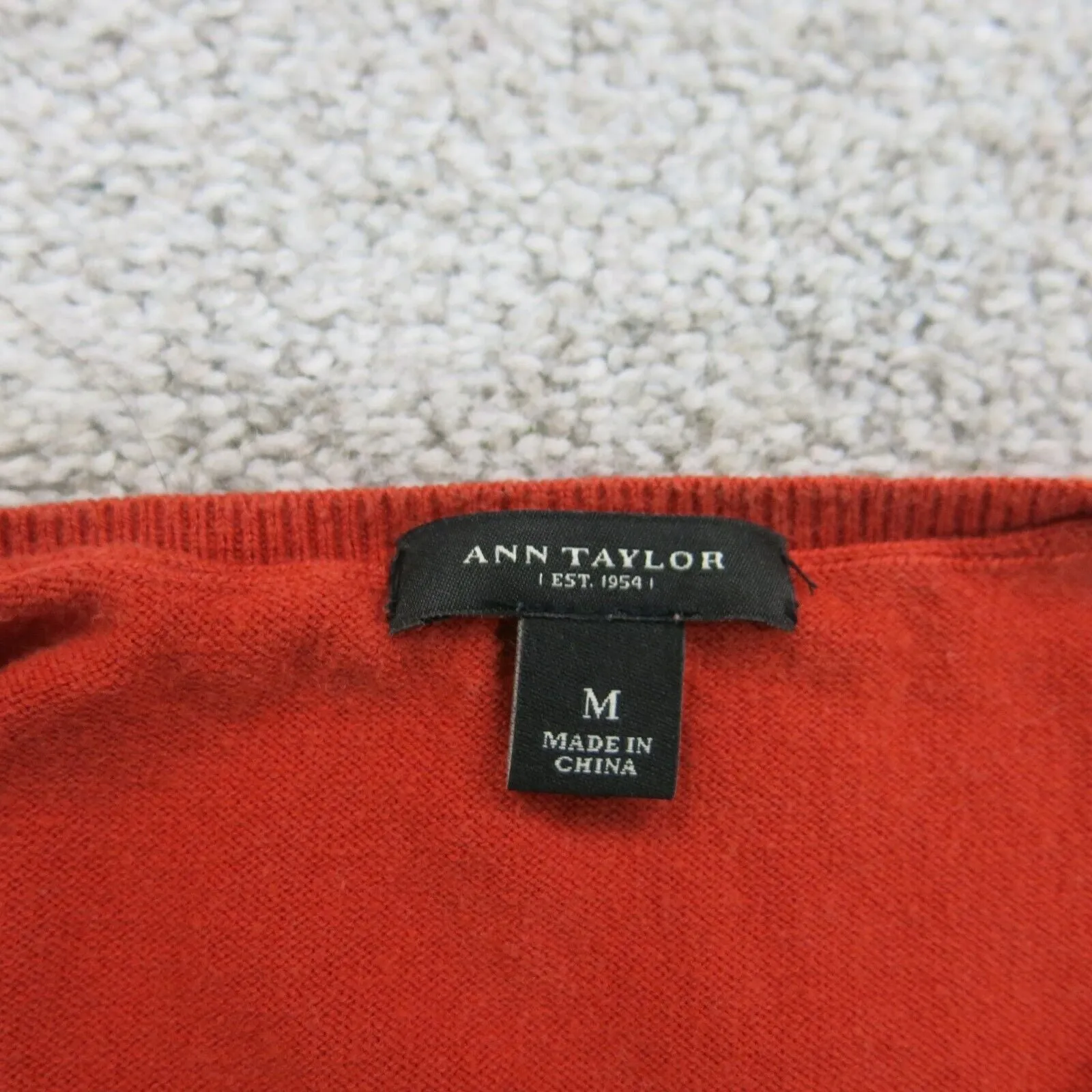 Ann Taylor Womens Vest Sweater Knitted Sleeveless Round Neck Red Size Medium