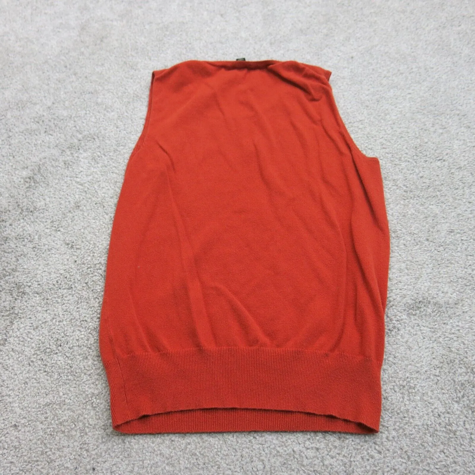 Ann Taylor Womens Vest Sweater Knitted Sleeveless Round Neck Red Size Medium