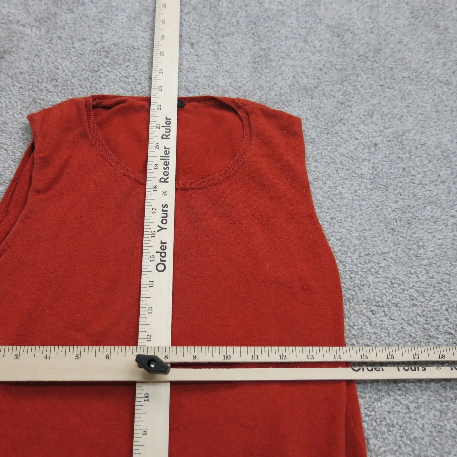 Ann Taylor Womens Vest Sweater Knitted Sleeveless Round Neck Red Size Medium