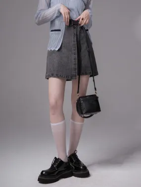 Asymmetrical Denim Skirt