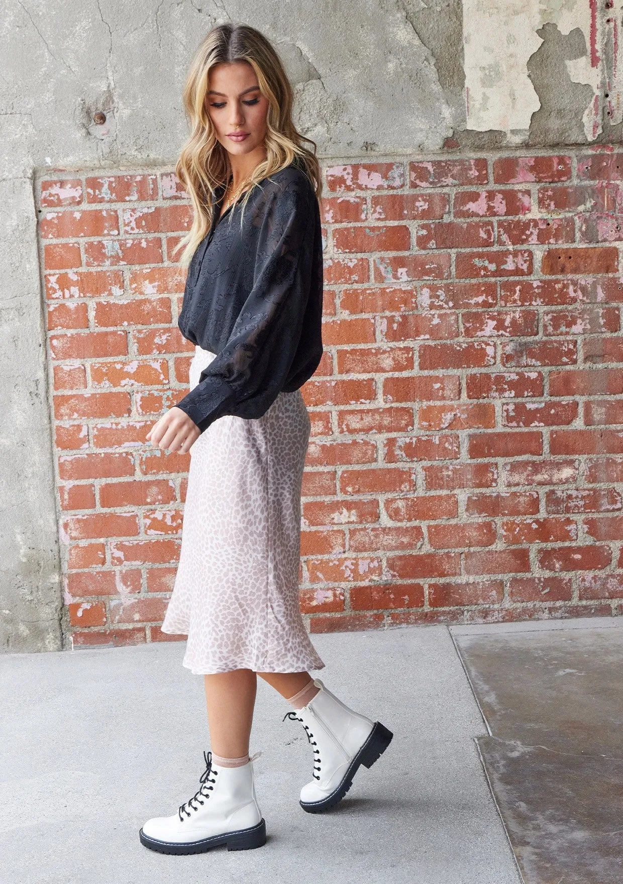 Beautiful Leopard Print Bias Skirt