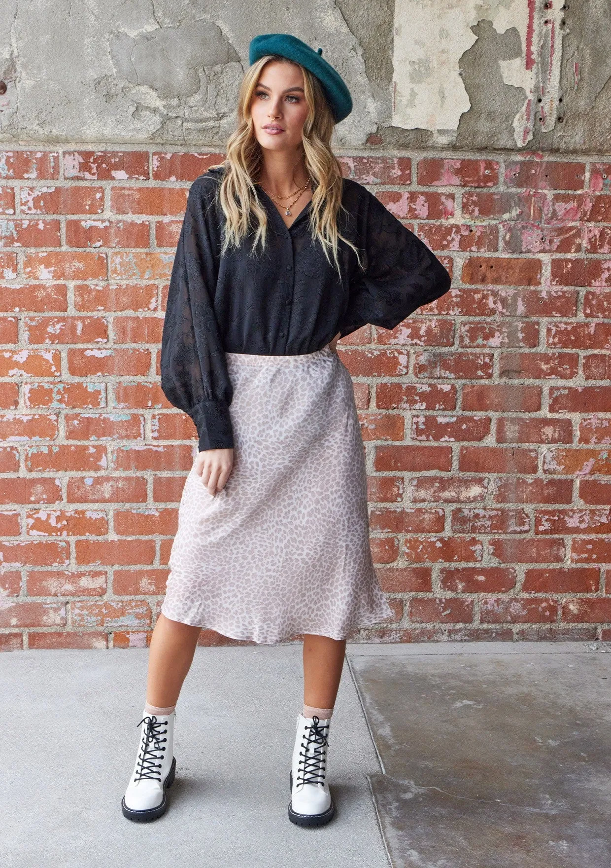 Beautiful Leopard Print Bias Skirt
