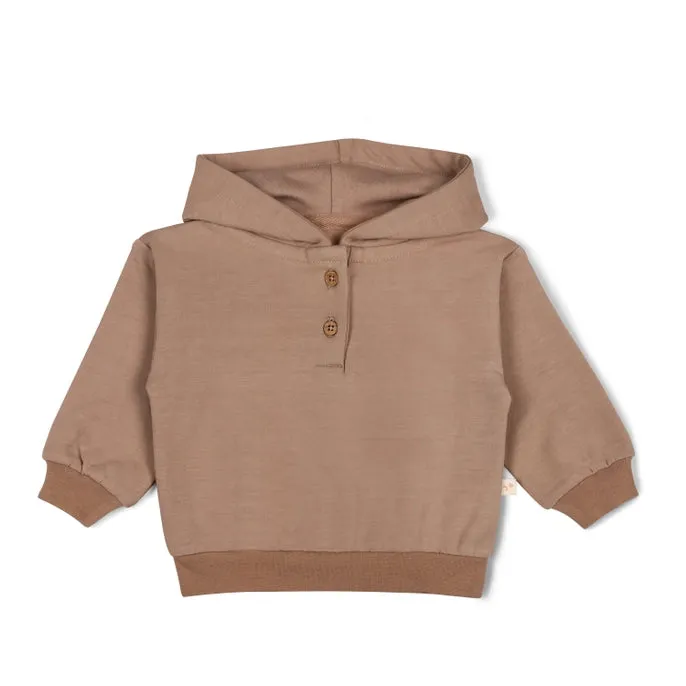 Bio-Fleece Hoodie Henley - Taupe
