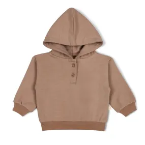 Bio-Fleece Hoodie Henley - Taupe