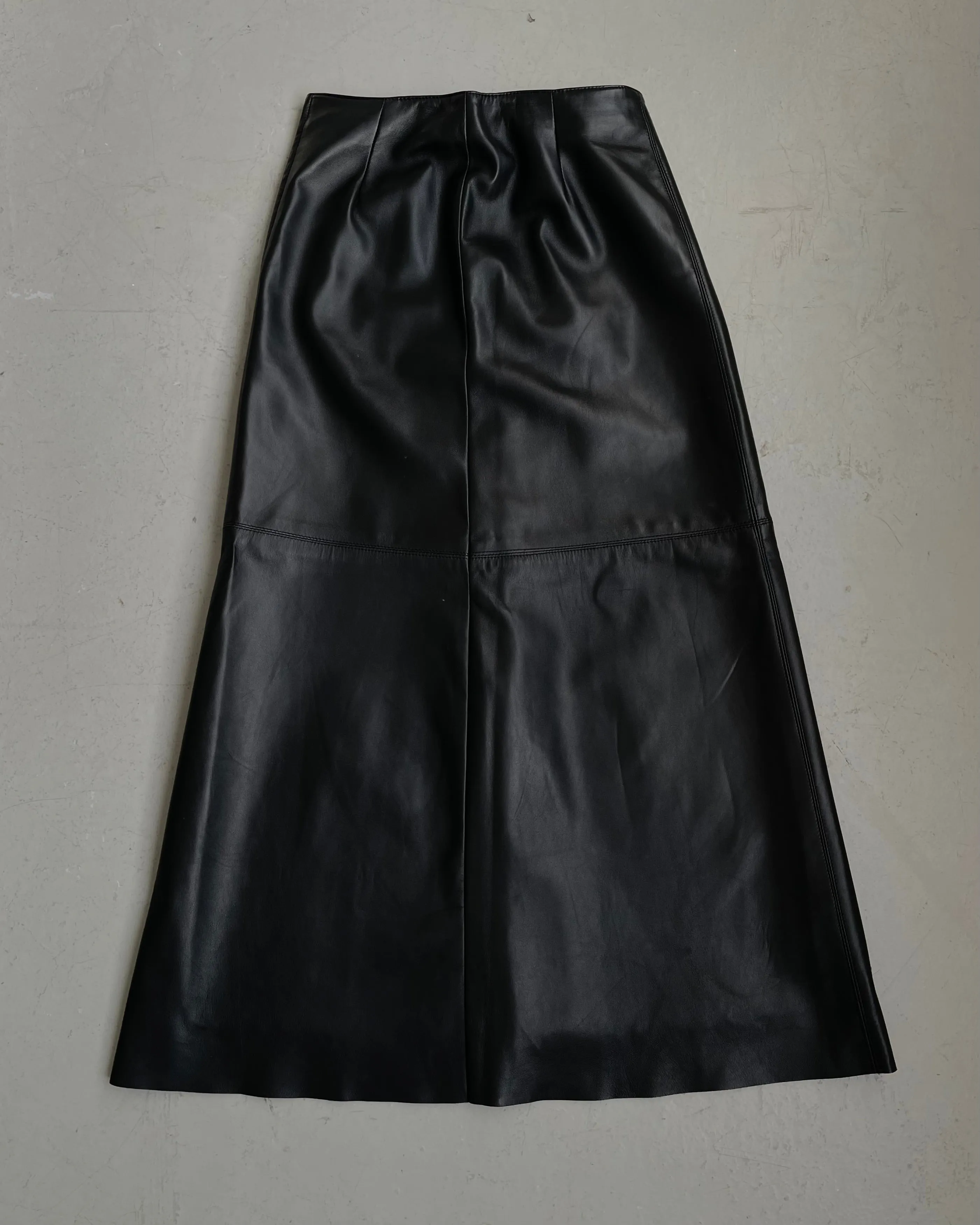 Black Danier Leather Maxi Skirt