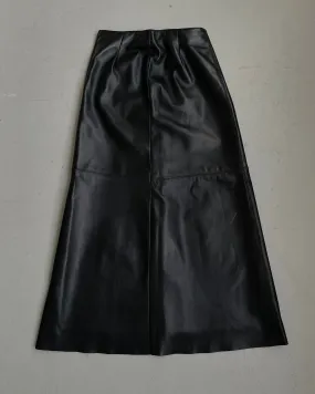 Black Danier Leather Maxi Skirt