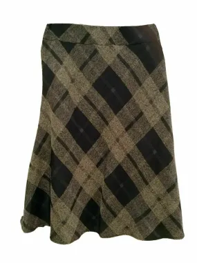 Black Multi Tartan Check Elasticated Waist Skirt