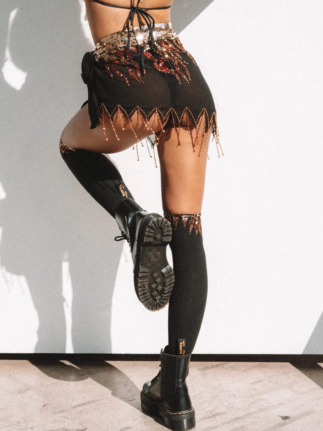 BLAZE SEQUIN SPARKLE PIXIE TIE SKIRT