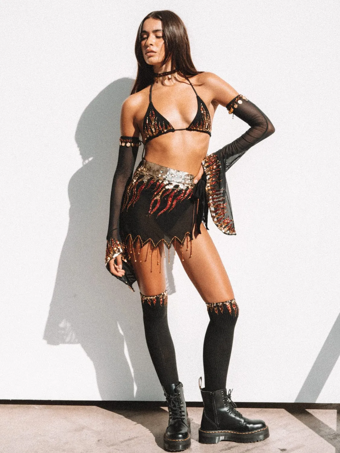 BLAZE SEQUIN SPARKLE PIXIE TIE SKIRT