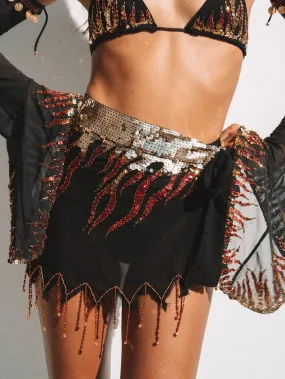 BLAZE SEQUIN SPARKLE PIXIE TIE SKIRT