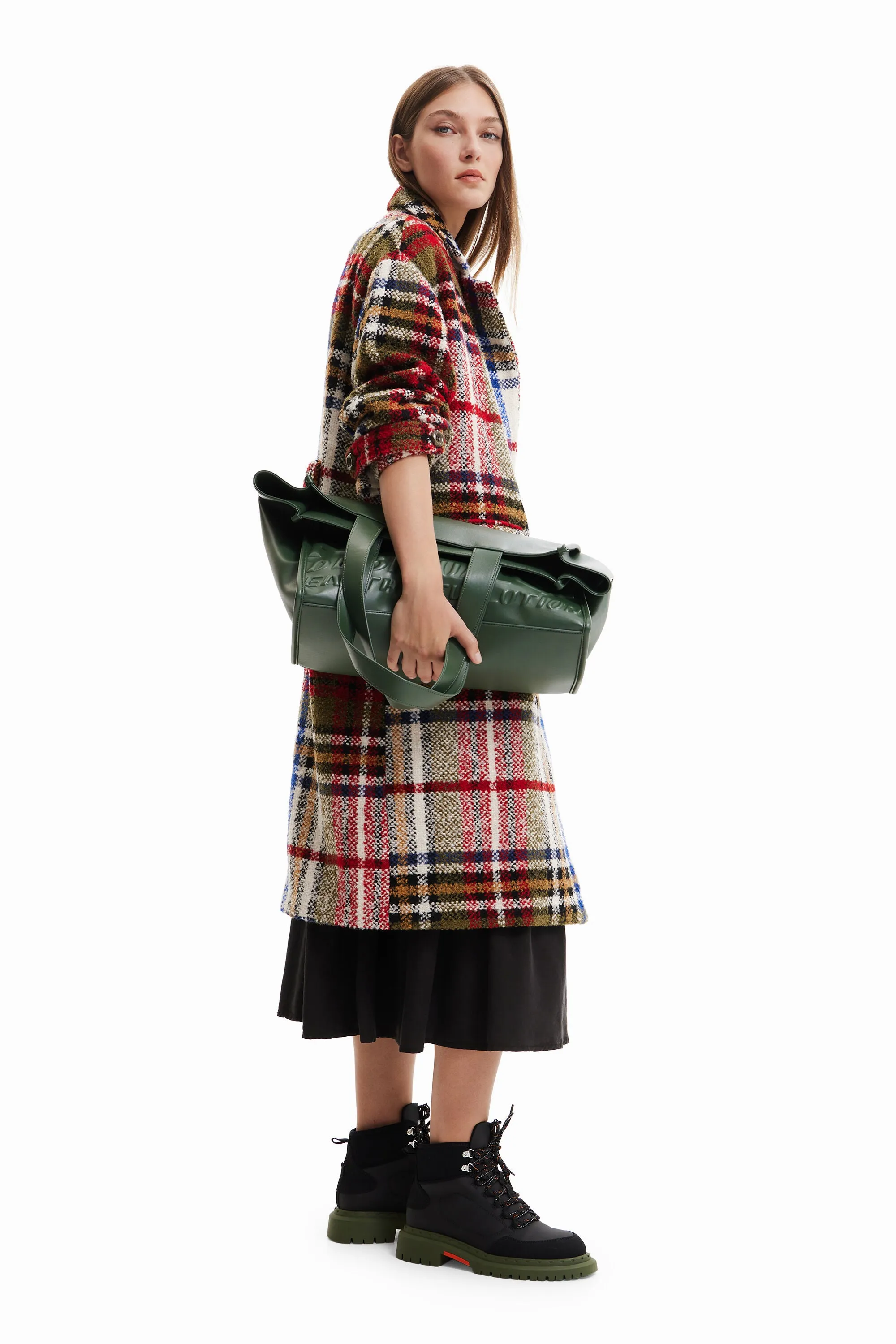 Camilla Checked Smart Tartan Winter Coat Desigual Style 22WWEWB4