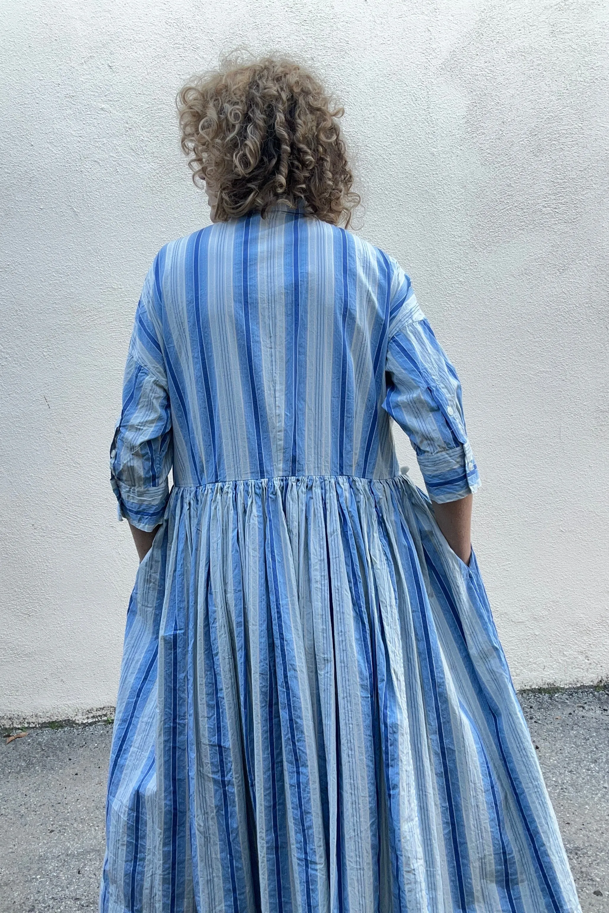 Casey Casey Blue Striped Dress
