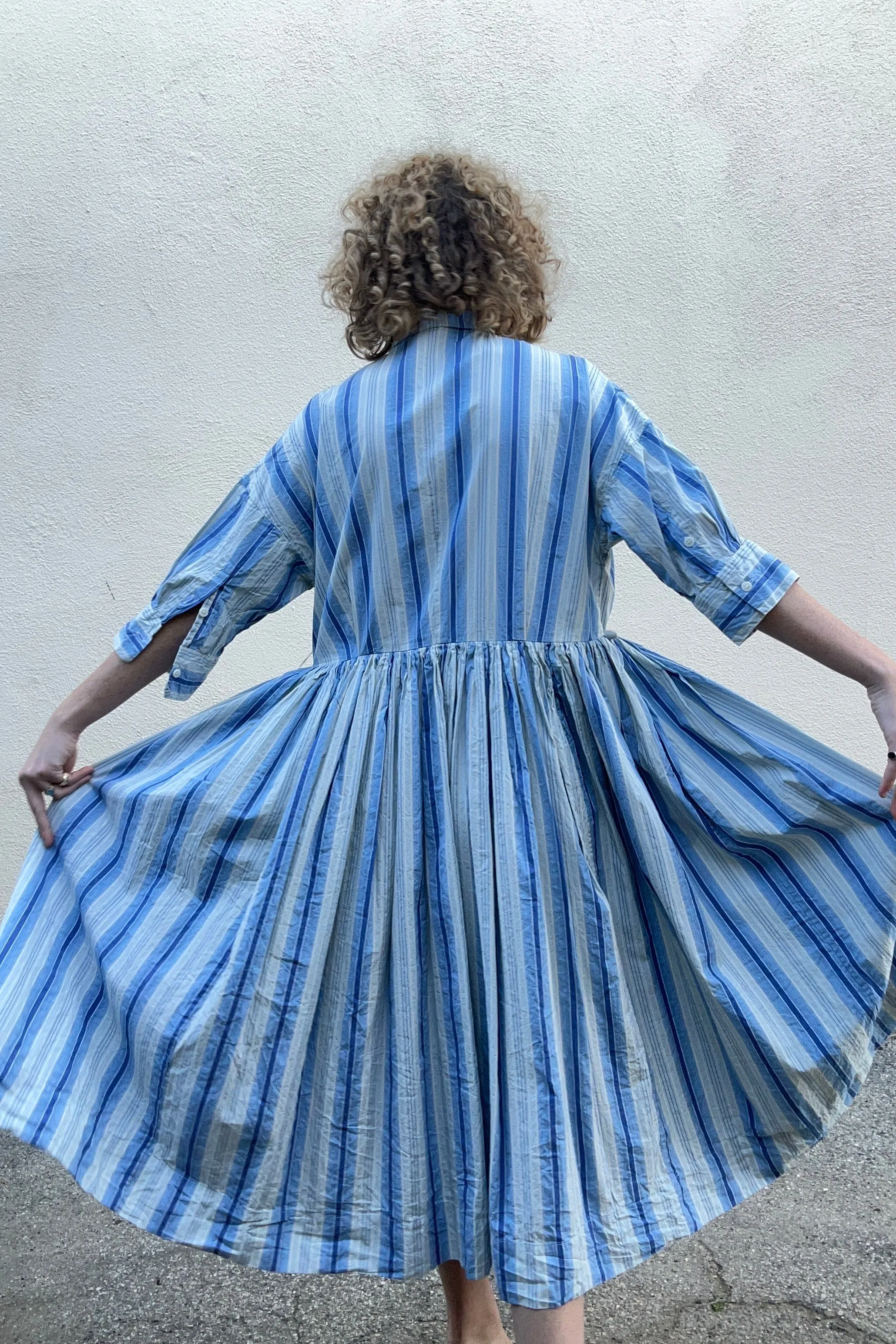 Casey Casey Blue Striped Dress