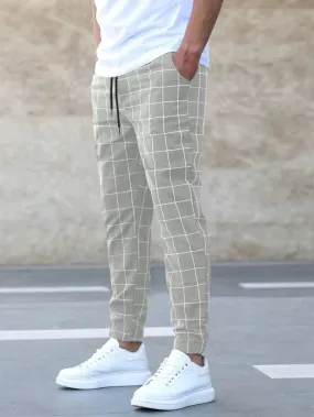 Chris - Trendy Grid Pattern Joggers