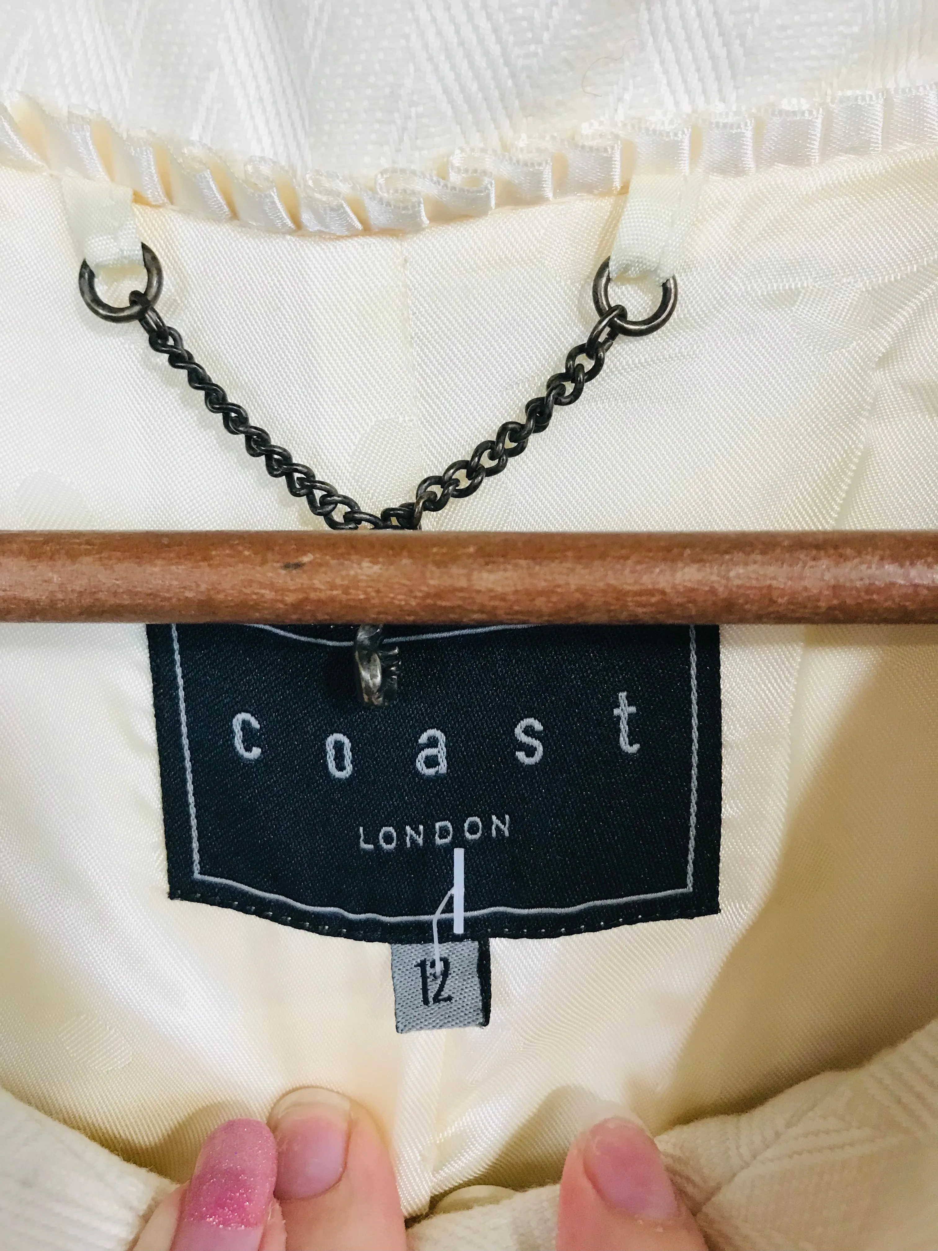 Coast Women's Oversized Collar Twill Peacoat Coat | UK12 | Beige