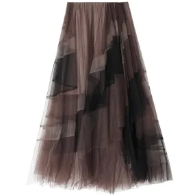Contrast Mesh Skirt