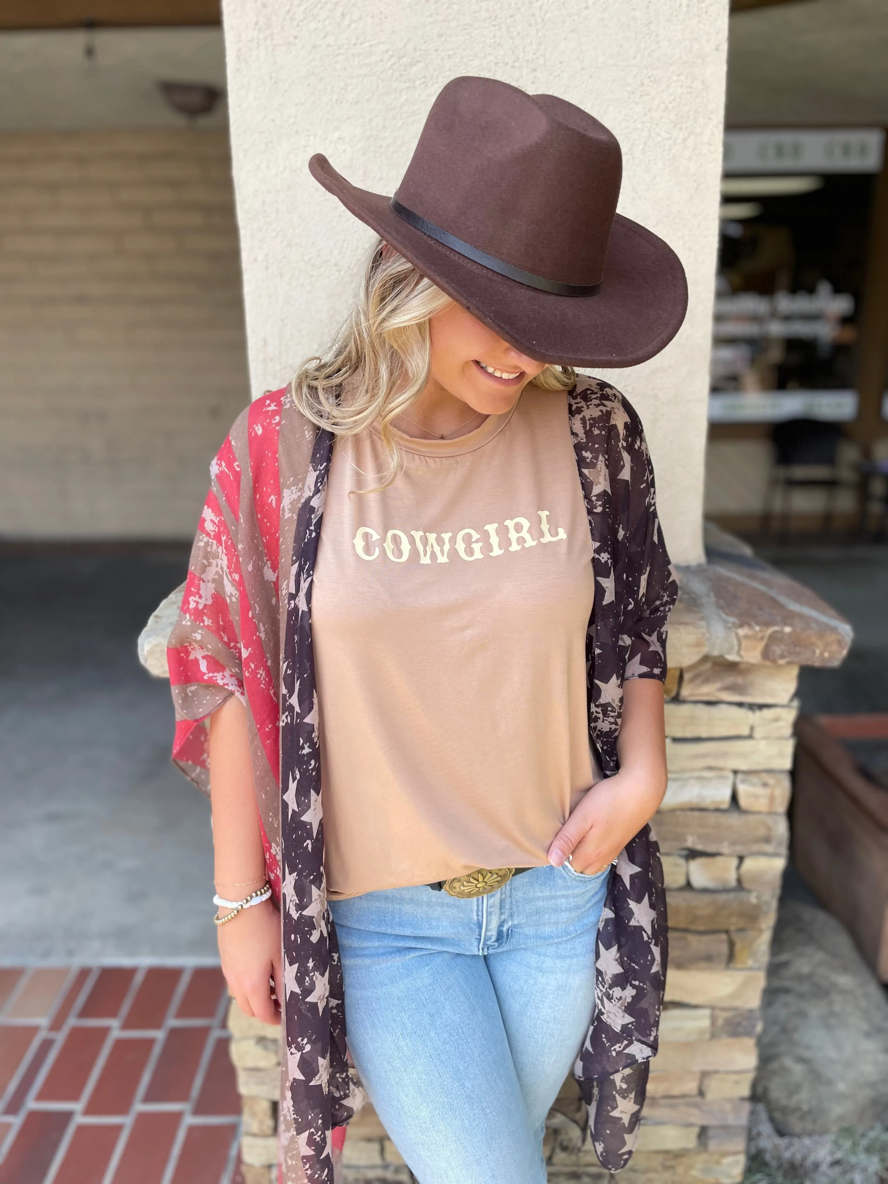 “Cowgirl” Desert Tan Short Sleeve Graphic Tee