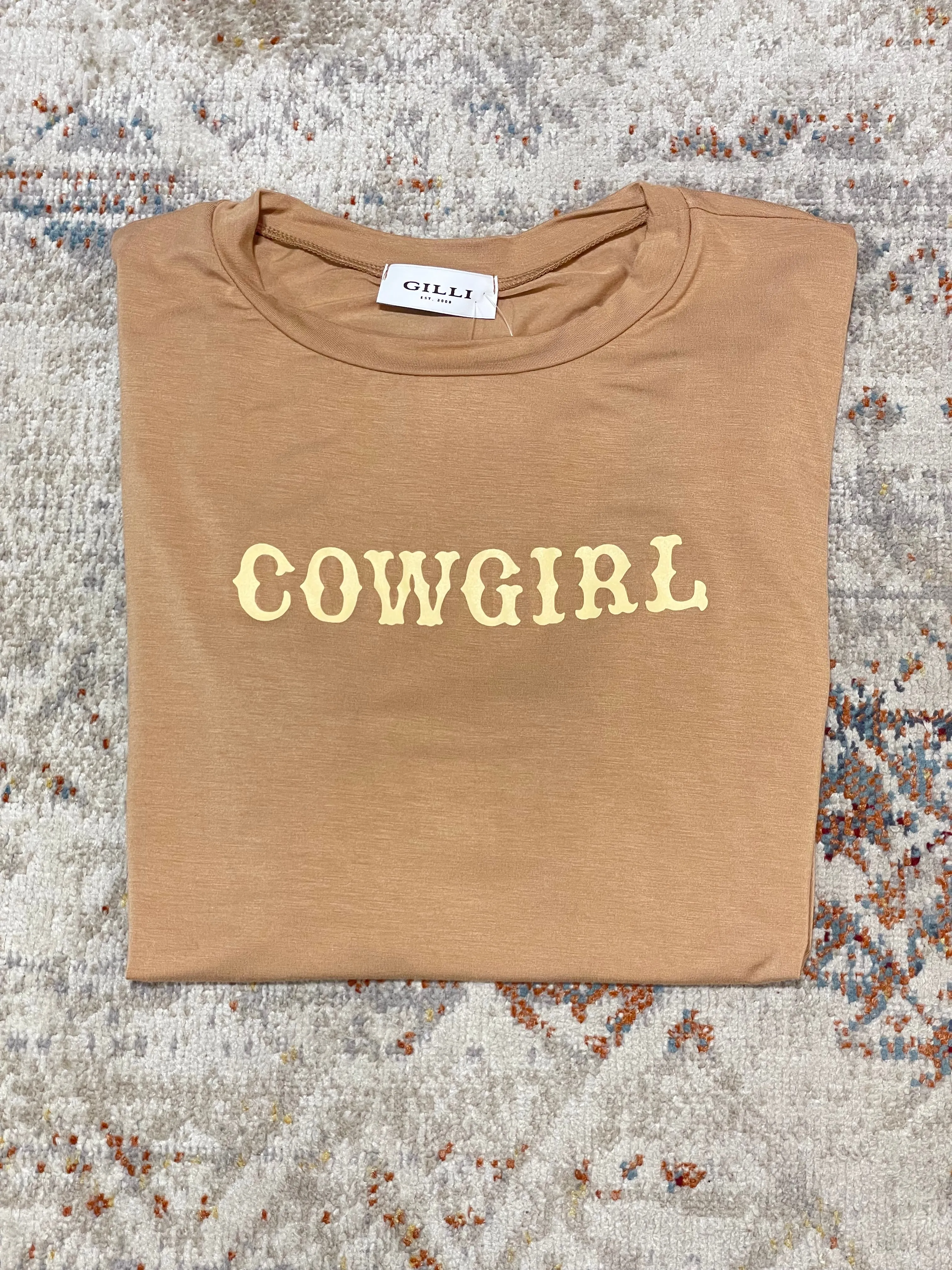 “Cowgirl” Desert Tan Short Sleeve Graphic Tee