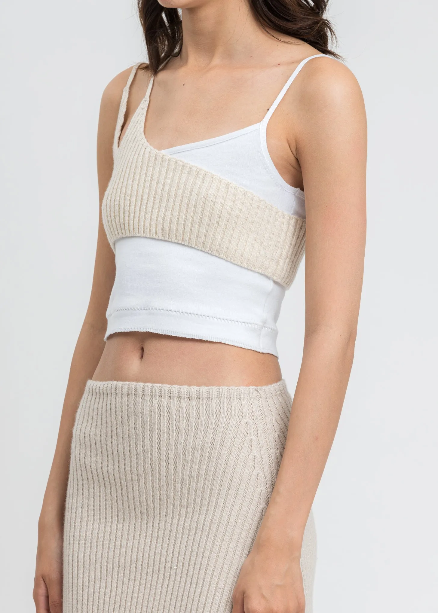 Cream Bi-Layer Knit Tank