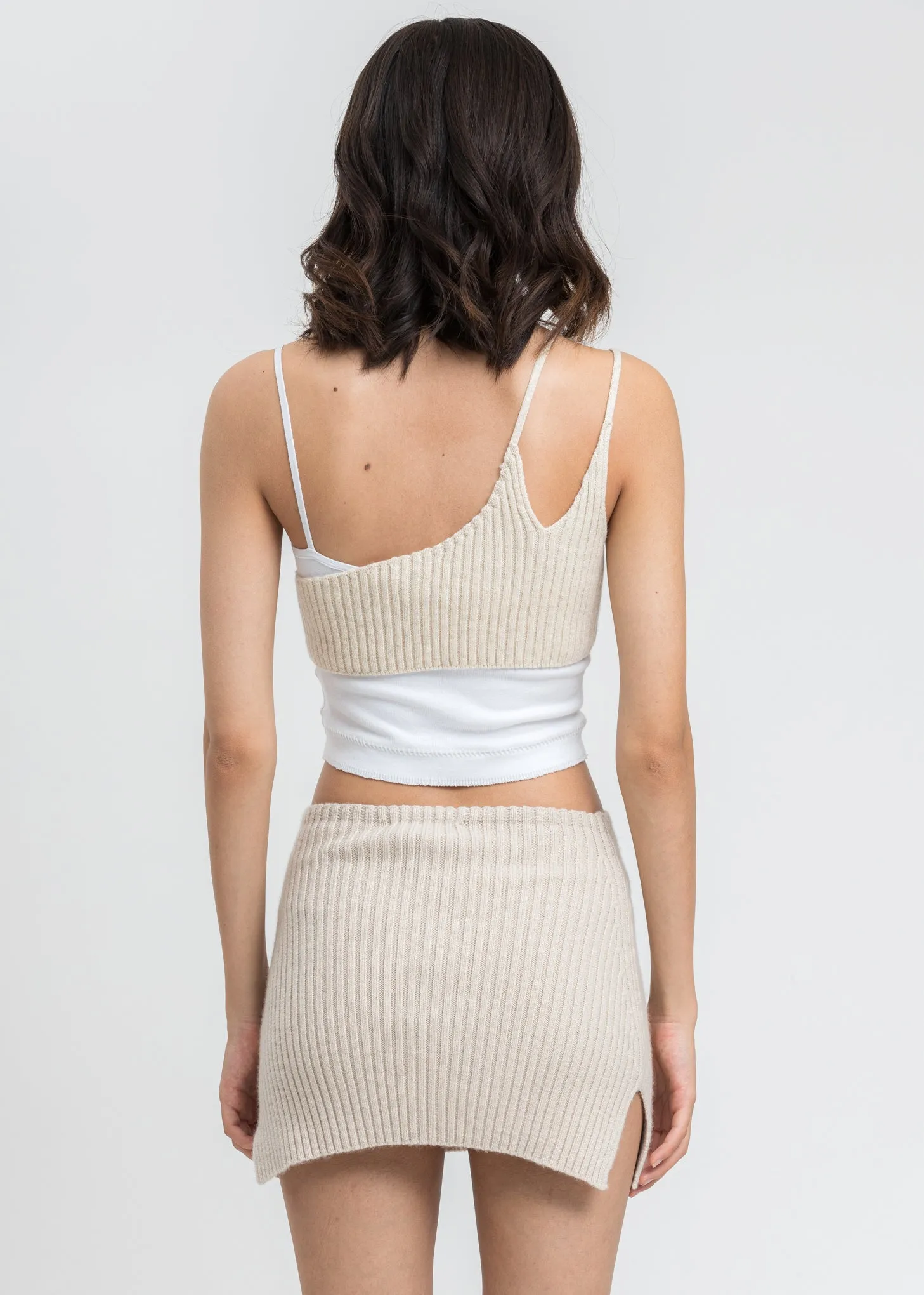 Cream Bi-Layer Knit Tank
