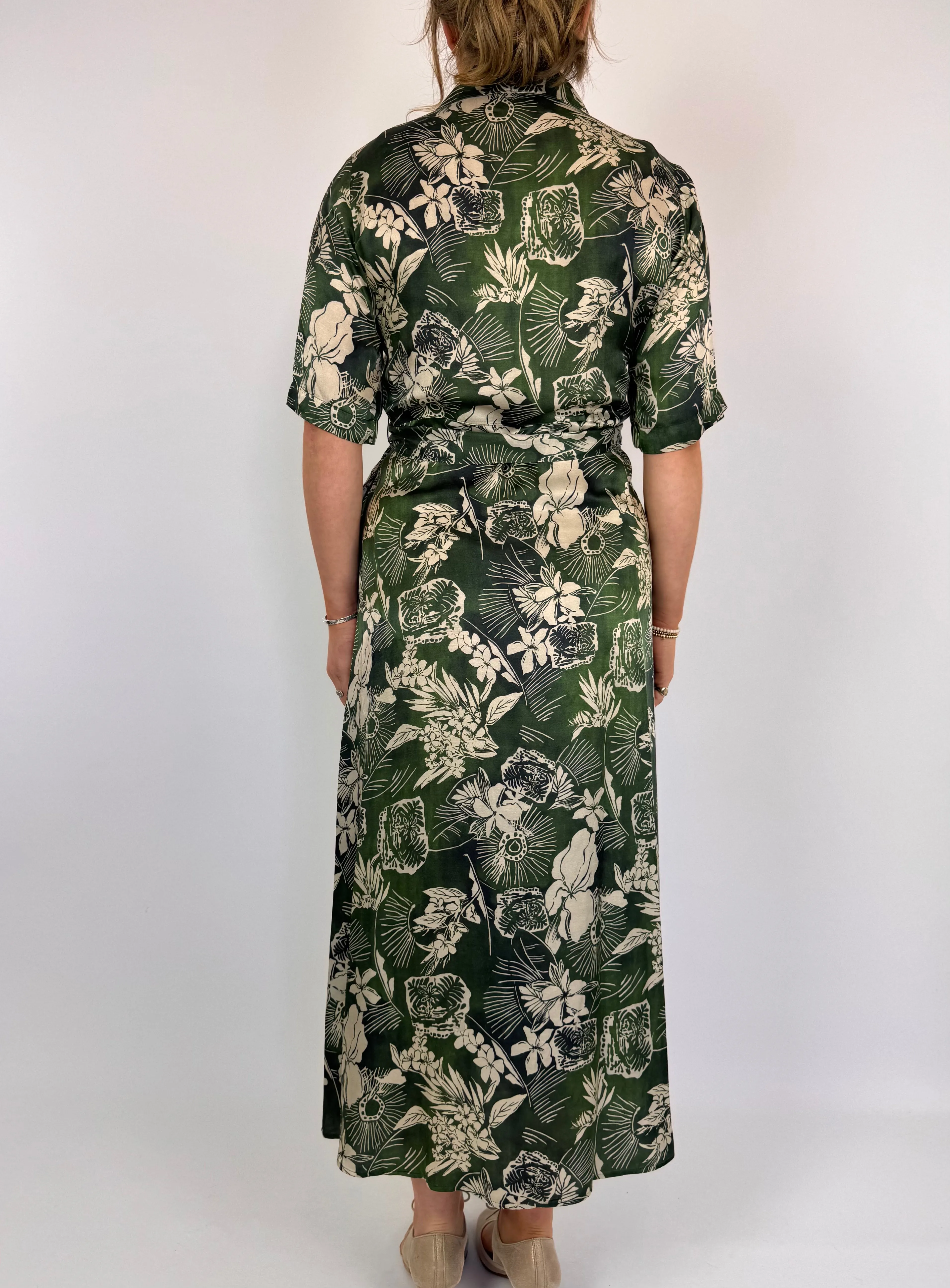 Diega Raviva Dress Green/Ecru
