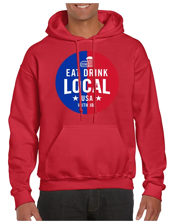 Eat and Drink Local Hoodie Full Chest Logo