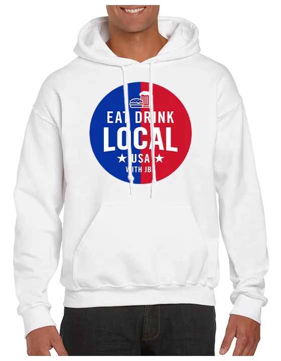 Eat and Drink Local Hoodie Full Chest Logo