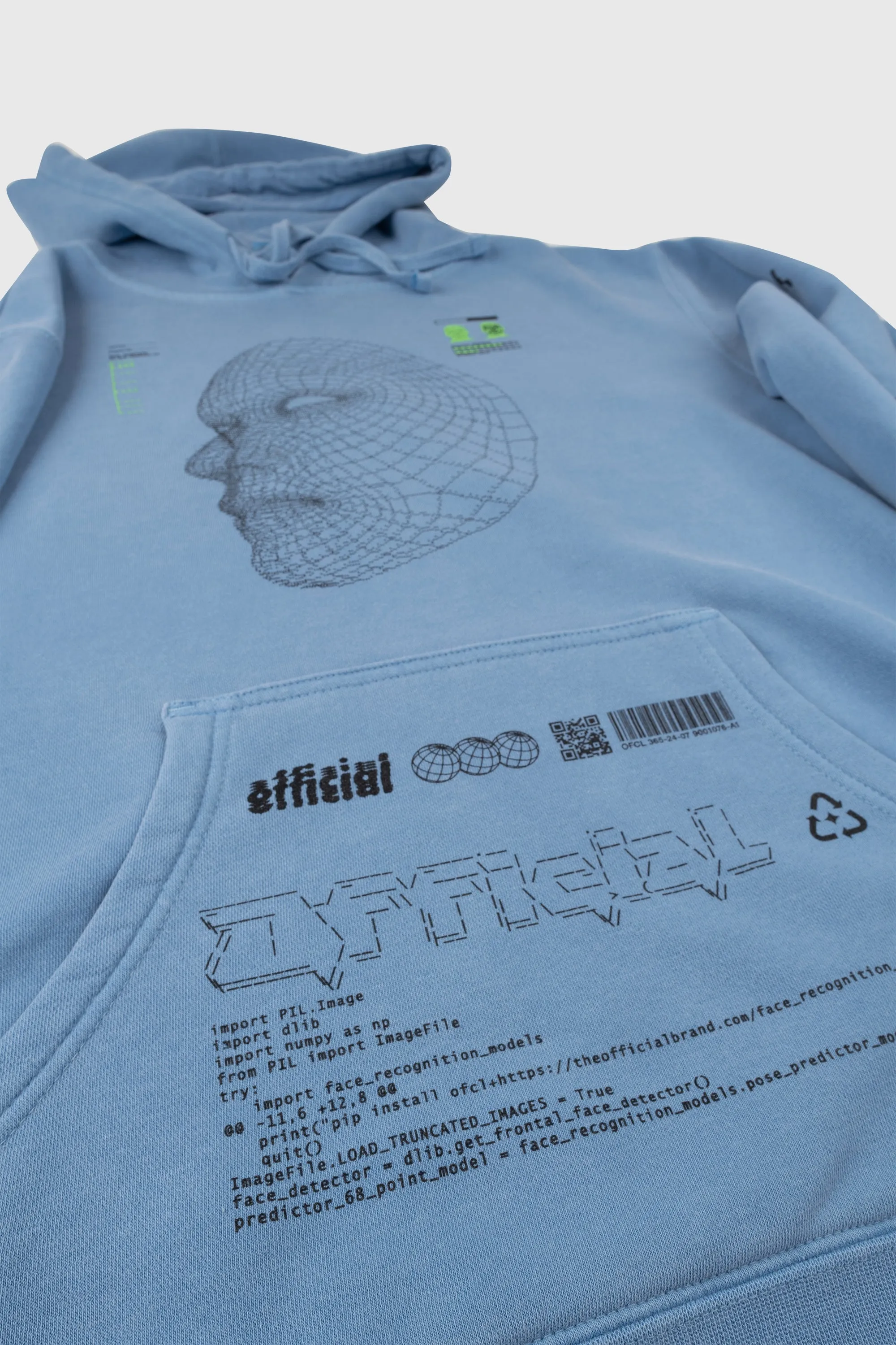Facial Recognition Hooded Sweatshirt (Slate Blue)