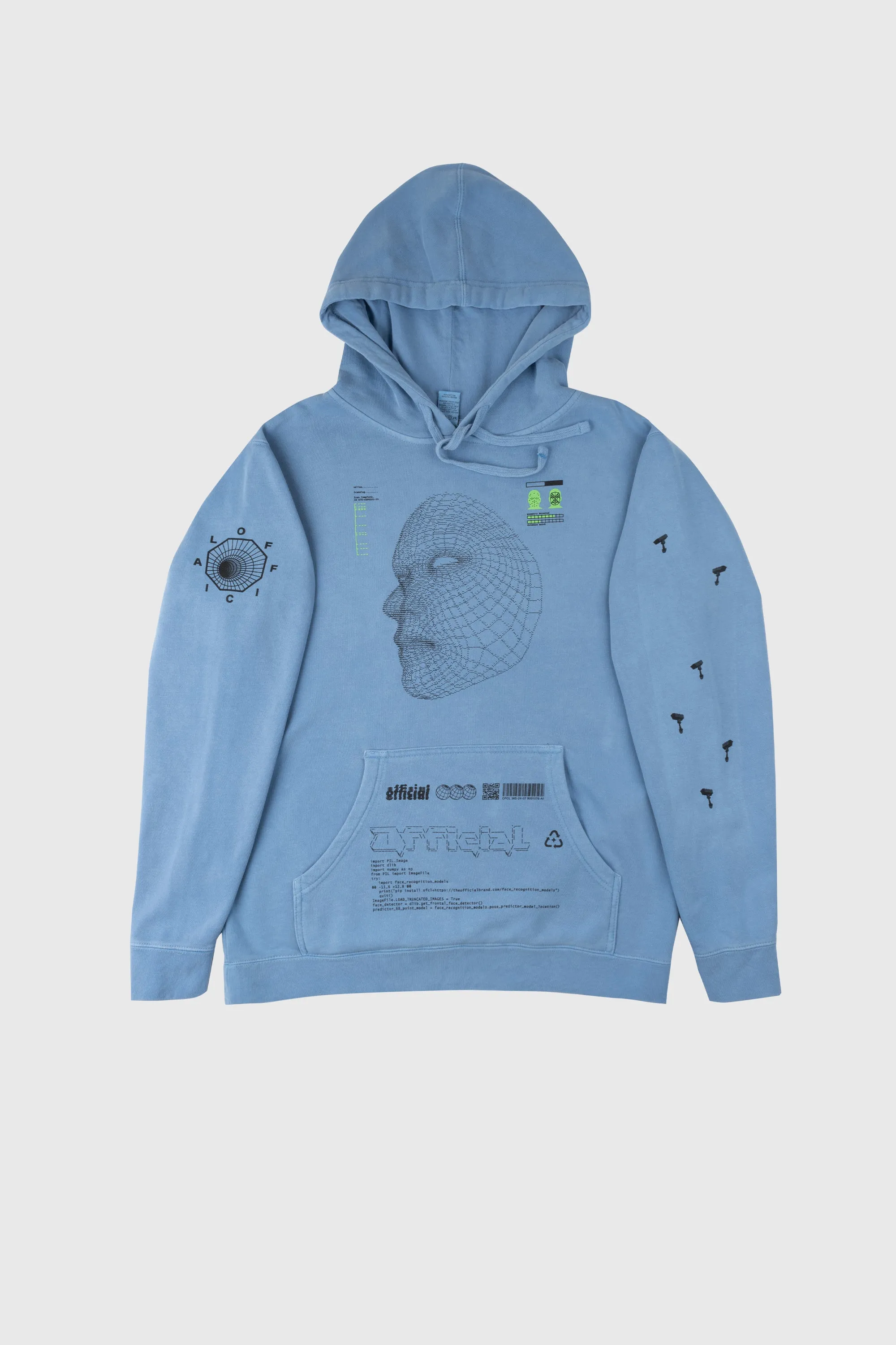 Facial Recognition Hooded Sweatshirt (Slate Blue)