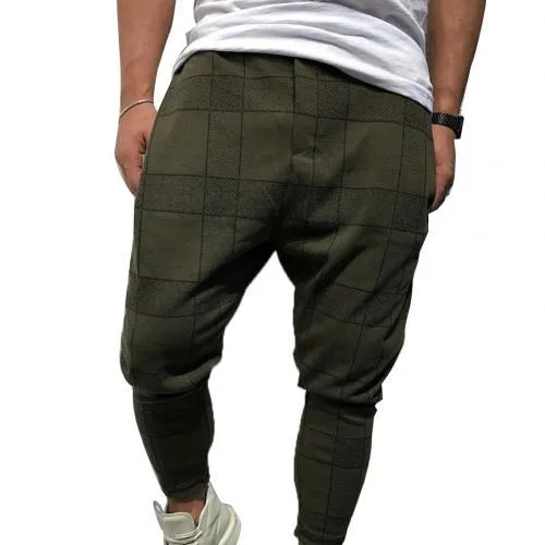 Fashion Plaid Printed Trousers Pencil Casual Pants