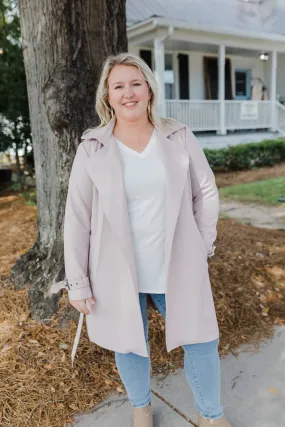 FINAL SALE Mauve Vegan Suede Short Trench Jacket