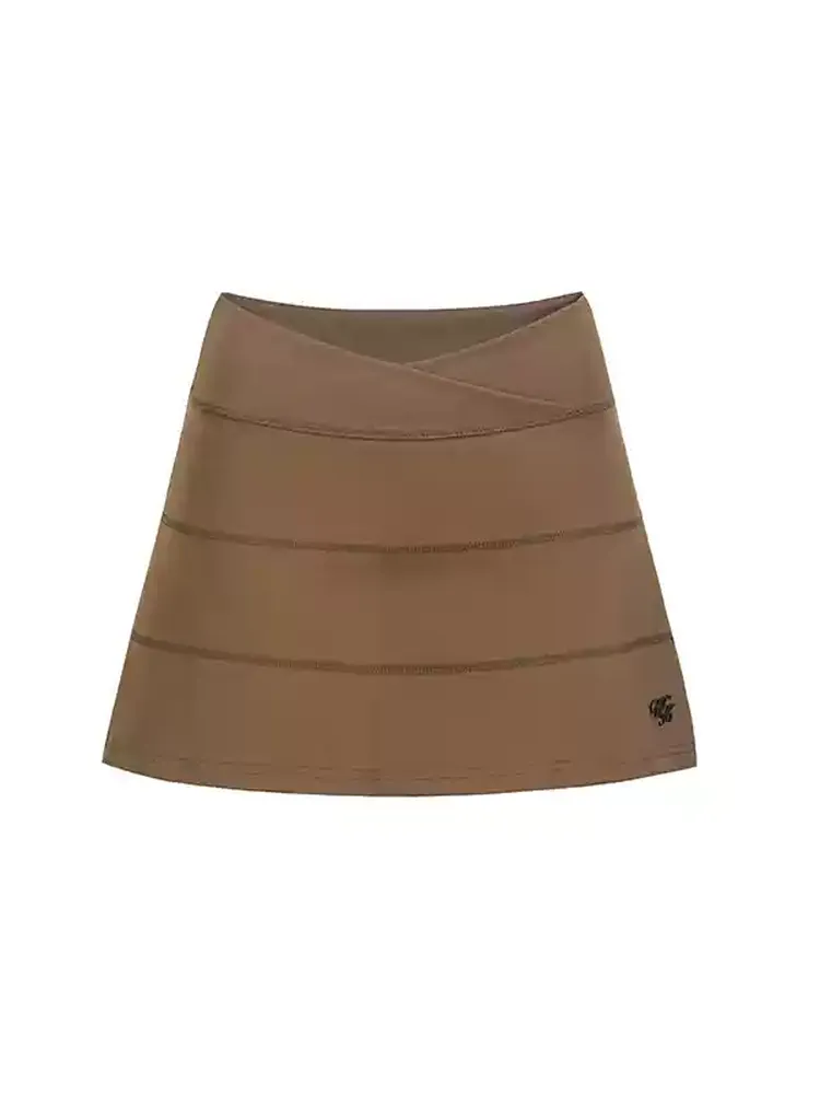 Flare Plain High-Waist Simple Mini-Skirt