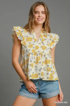 Floral Print Peplum Top