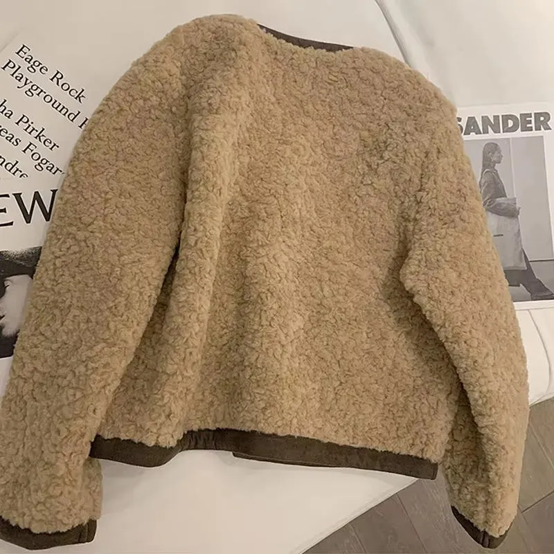 Flytonn-cute winter outfits casual winter outfits christmas outfit party look inspos Vintage Lamb Faux Wool Elegant Jacket