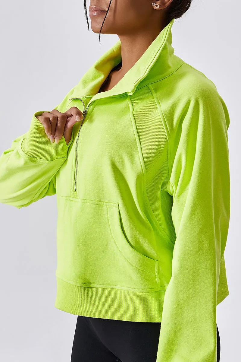 French Terry Half-Zip Pullover Sweatshirt