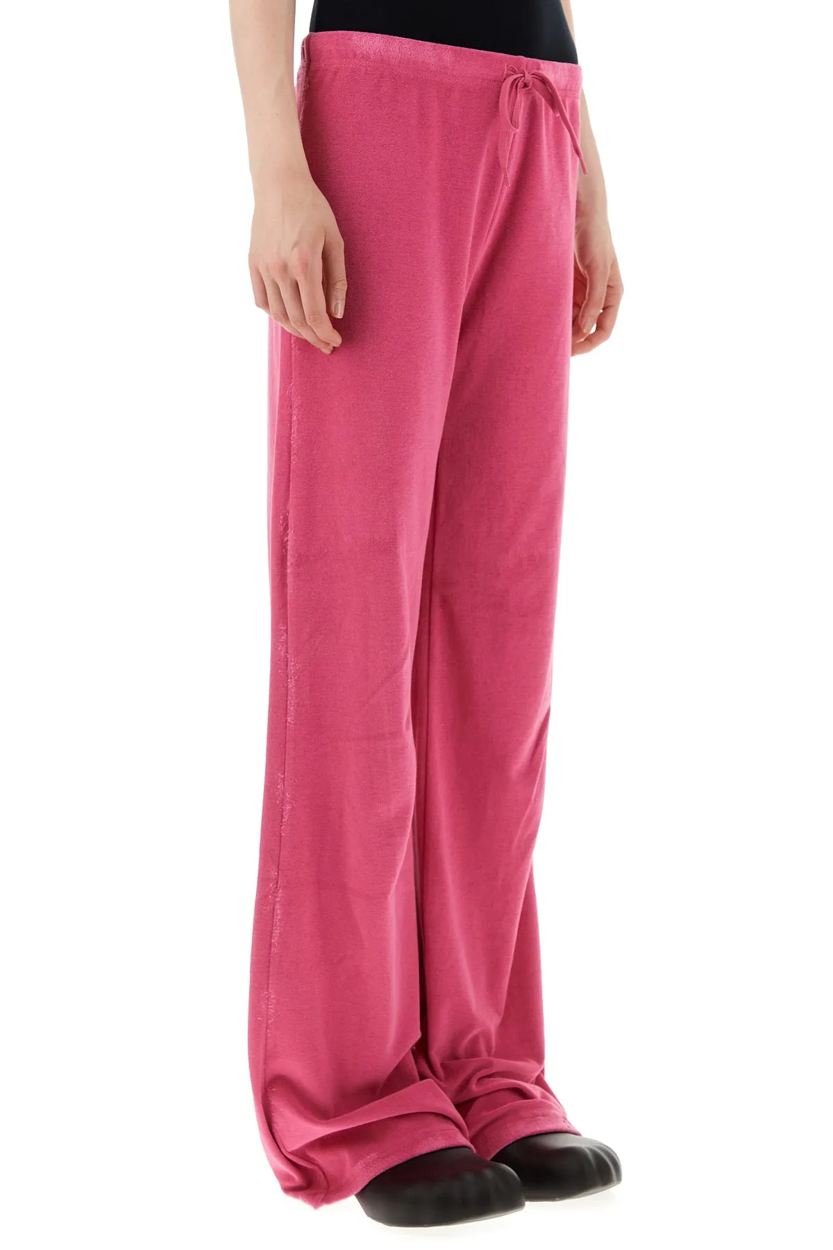 Fuchsia velvet joggers