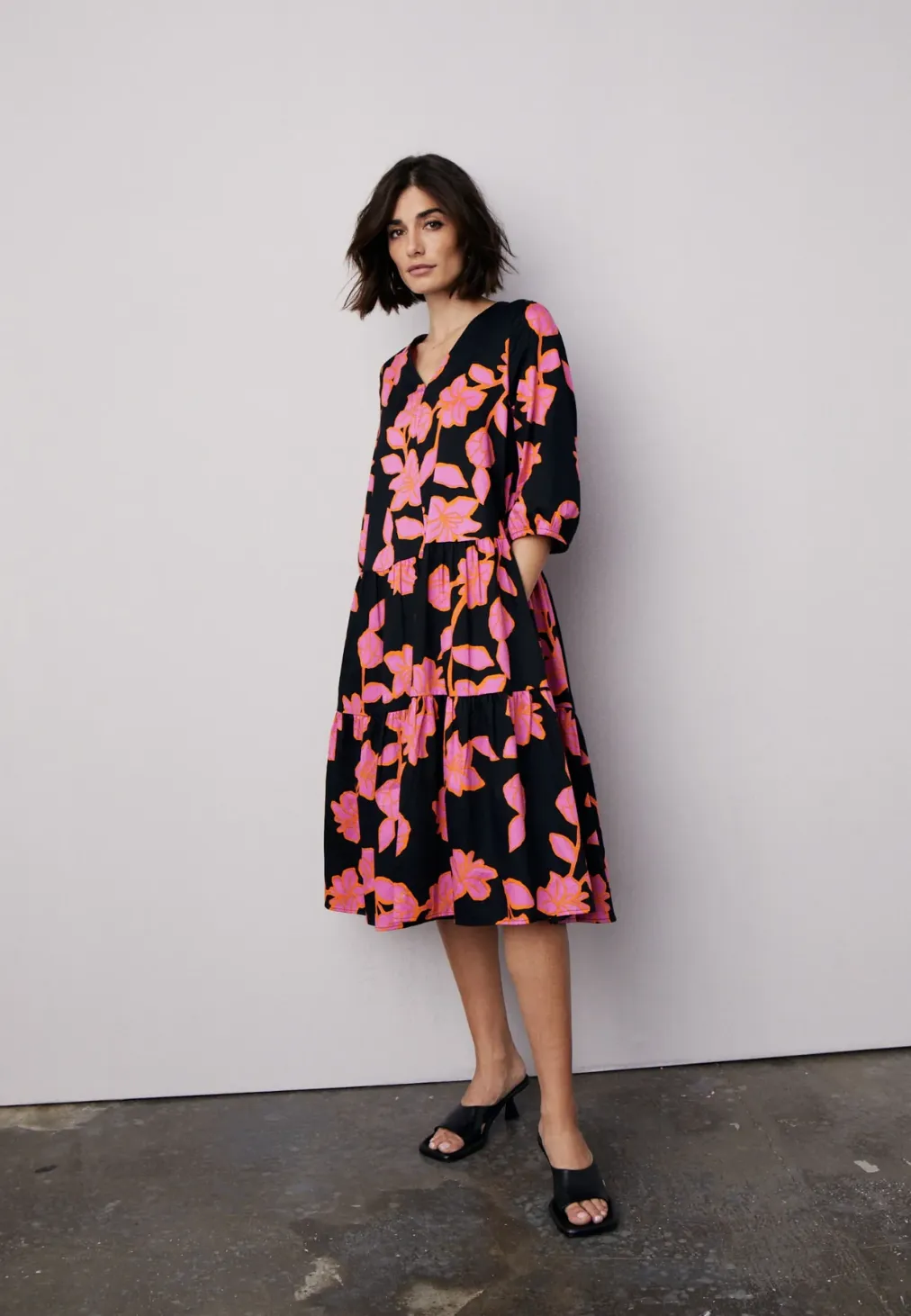 Fynch-Hatton Bold Floral Tiered Dress 2088
