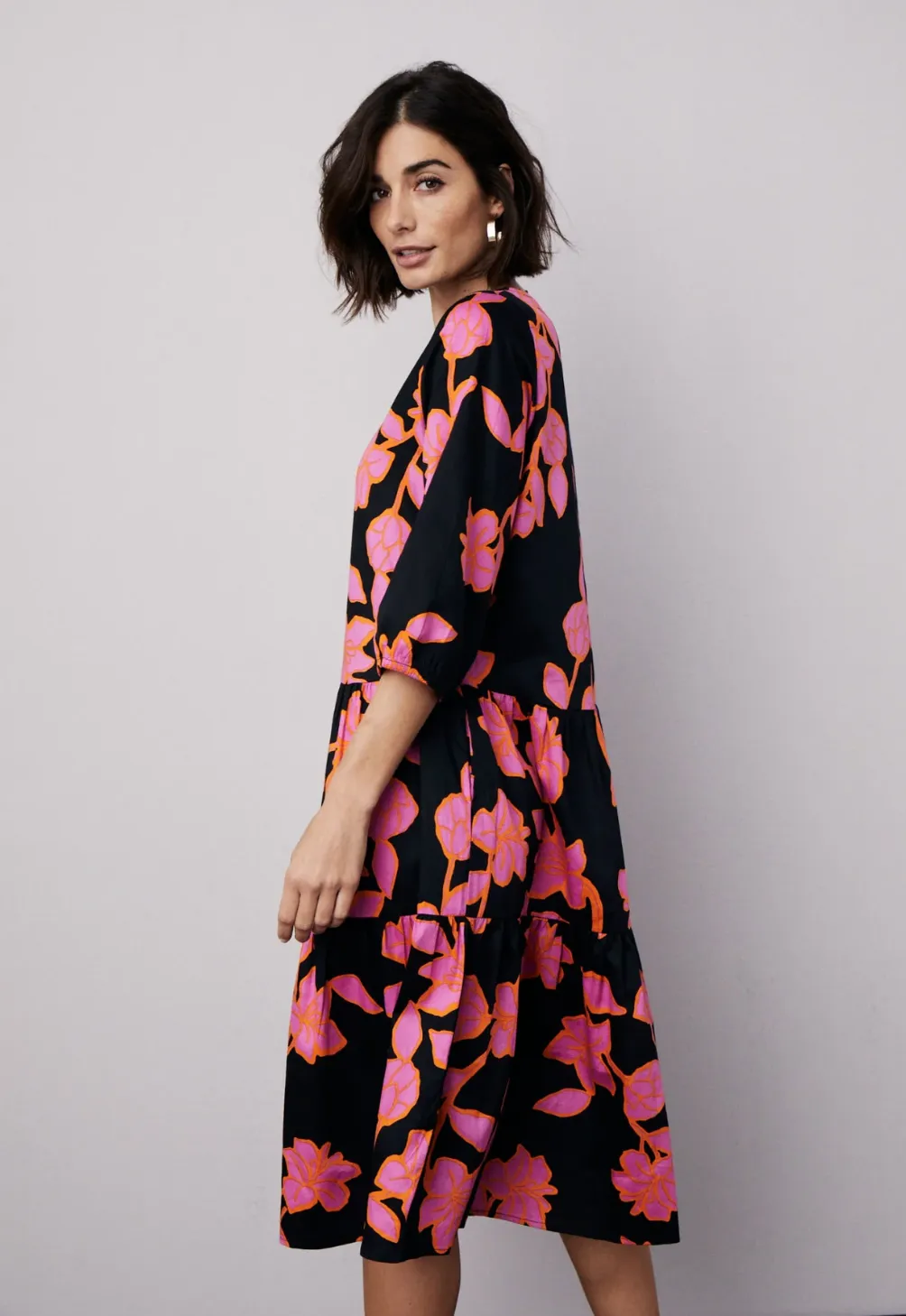 Fynch-Hatton Bold Floral Tiered Dress 2088